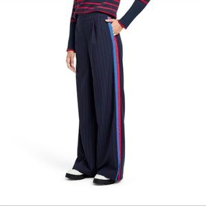 NWT La Ligne for Target Side Stripe Wide Leg Trousers Navy/Red